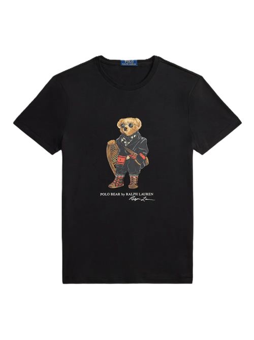 Polo Ralph Lauren T-shirt in cotone con stampa bear Polo Ralph Lauren | 710P00094001FA25 POLO BLACK HOLIDAY
